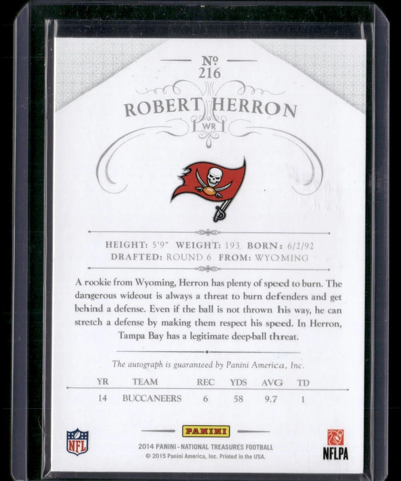2014 Panini National Treasures #216 Robert Herron Auto /99 - Image 2 of 2