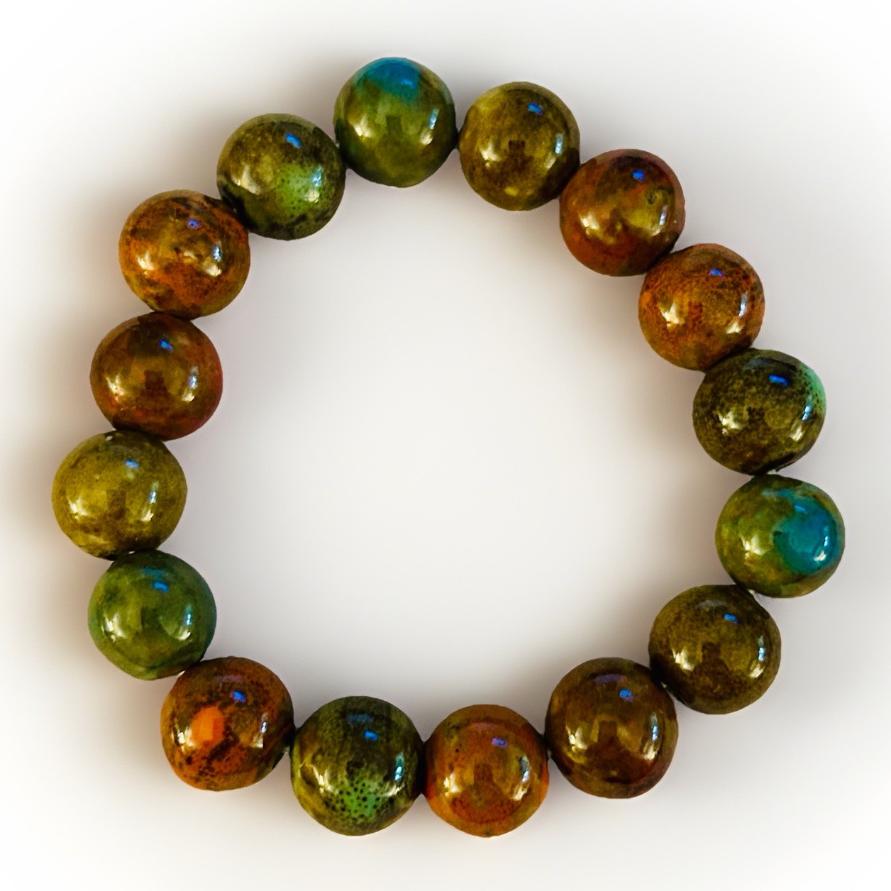 Natural Agate Bracelet with Large, Round, Multi- … - image 1