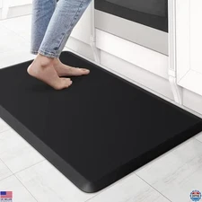 KitchenClouds Anti-Fatigue Kitchen Mat 17.3"x28" Waterproof Non-Slip Rug (Black)