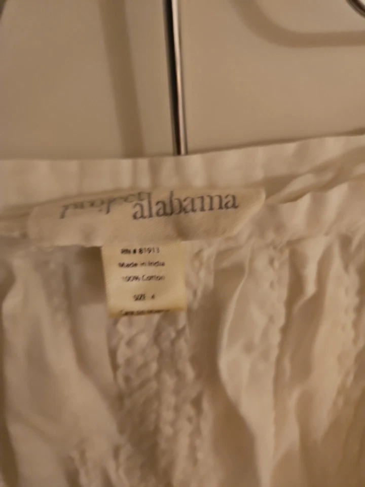 Project Alabama White Cotton Embroidered Skirt Small 4 - Image 3 of 4