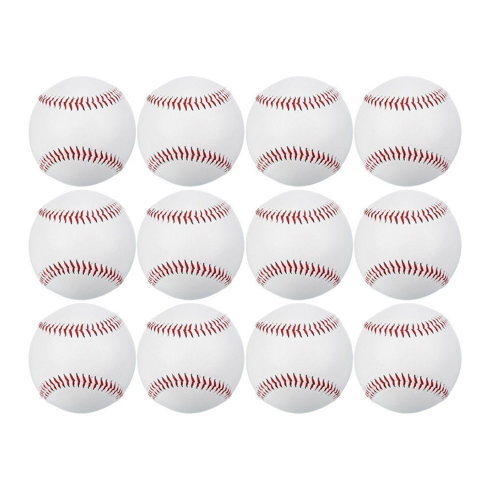 12Pcs Baseball 9 Inch Baseballs Bulk Training Baseball Unmarked Baseballs