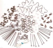 Huge Jewelry Making Kit Mixed Findings Variety Silver Gold Craft Lot 4 Beads