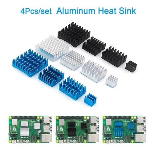 4Pcs Aluminum Cooling Heat Sink For Raspberry Pi5 Heat Dissipate Cooler Radiator