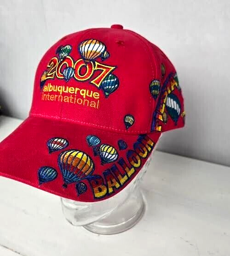 ALBUQUERQUE BALLOON FIESTA INTERNATIONAL Festival Hat Red Adjustable 2007 Rare