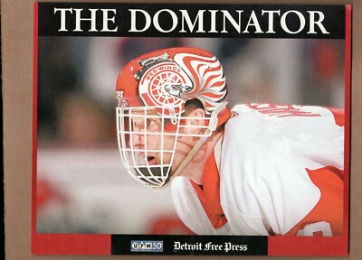 DOMINIK HASEK DOMINATOR Detroit Free Press DETROIT RED WINGS 8x10 Collector Card