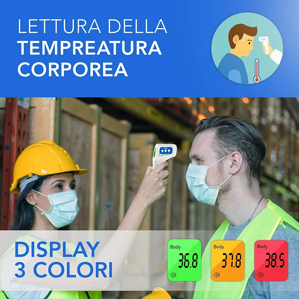 Termometro ad infrarossi professionale per febbre e oggetti senza contatto AIESI - Immagine 3 di 4