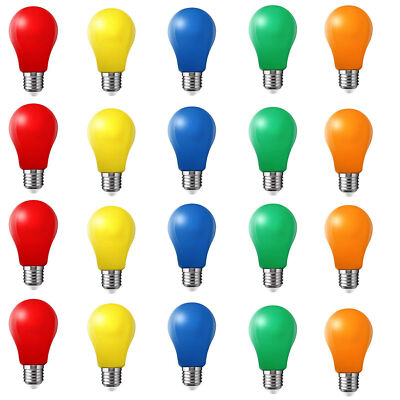 20x farbige LED Leuchtmittel farbige Glühbirnen Birnenform 3W E27 gemischt BE#DE