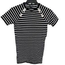 Ralph Lauren LRL Dress Size XS Black White Striped Cotton