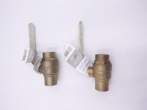 2 Pack HydraPro H50001 Brass Ball Valve Full Port 3/4" X 3/4" Sweat 600 WOG
