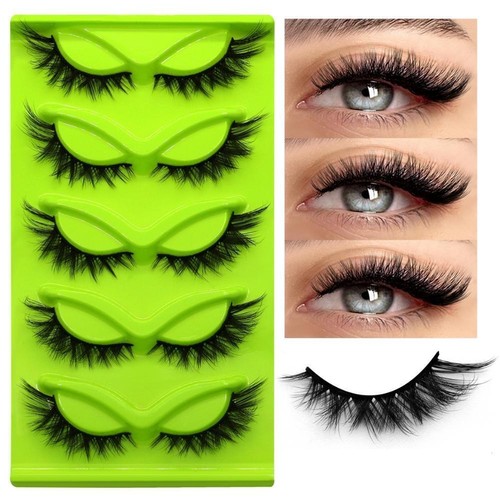 5 Pairs Cat Eye Lashes Faux Mink Eyelashes Winged End Elongated Eye New S2I7 - Foto 10 di 32
