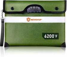 6200°F Fireproof Money Bag with Lock, Upgraded Fireproof Bag W. Zipper/Reflectiv