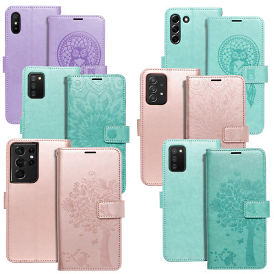 Für SAMSUNG GALAXY A52 - HandyTasche Hülle Flip Case Bunt Geprägte Muster Etui