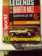  FREE SHIP AUTO WORLD HO SLOT CAR R26 '70 CUDA DON SNAKE PRUDHOMME CHROME YELLA