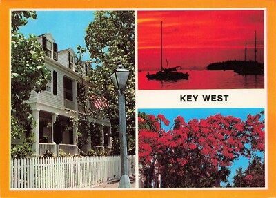 Key West Florida Scenic Multiview Audubon House Vintage Postcard Posted 1988
