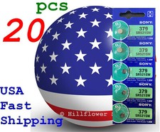 20 pcs SONY 379 TopUS SR521SW AG0 LR63 179 Card 1.55V Silver Oxide Watch Battery