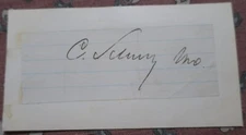 Civil War General, U.S. Senator Carl Schurz Ink Signed Autograph on paper, Card