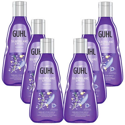 6x 250ml Guhl Silberglanz & Pflege Shampoo Purpursalbei ÖL graues & blondes Haar