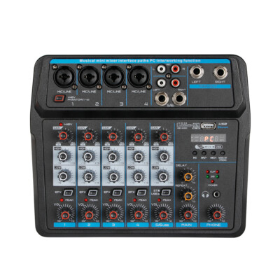 6 Channel Live Studio Audio Mixer Sound Board Mixing Console Home USB Bluetooth