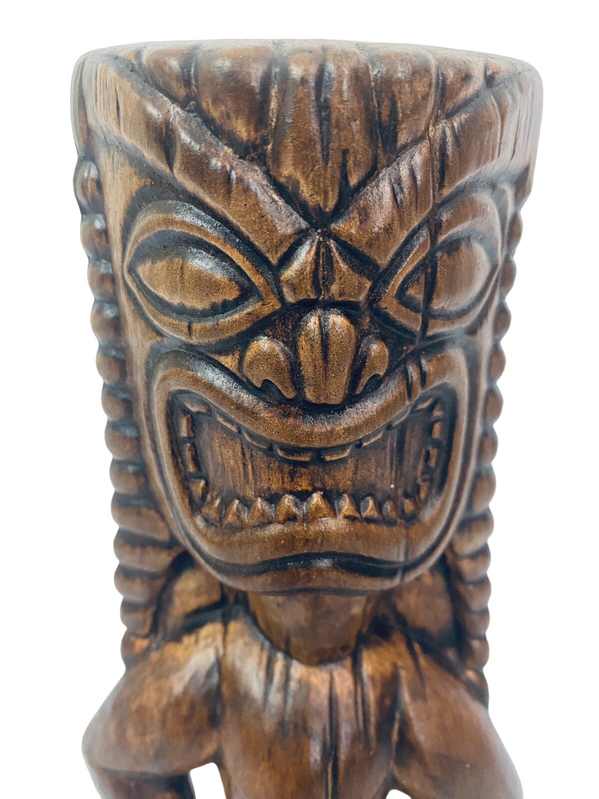 Vintage 1968 Treasure Craft Hawaii Hawaiian Ceramic Tiki God Sculpture 9.5"
