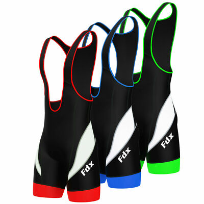 FDX Herren Performance Fahrrad Trägerhose Coolmax? Wattierte Radhose Shorts