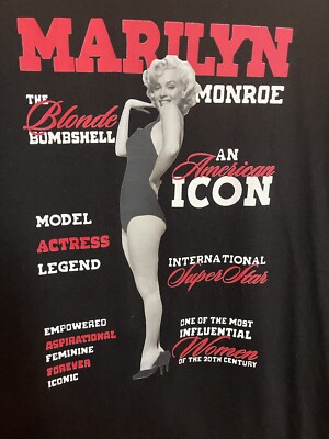 Marilyn Monroe An American Icon Authentic Apparel T-Shirt Adult Large Black