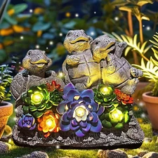 Solar Turtle Garden Statues Outdoor Decor- Birthday Gift for Mom (Corlorful)