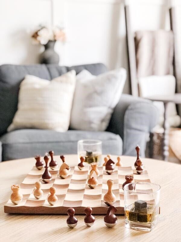 Umbra Wobble Chess Set Walnut 377601-656 - The Home Depot