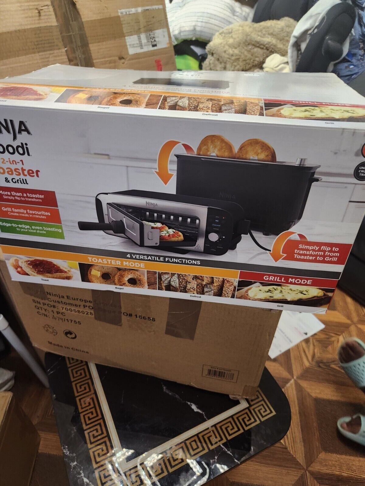 Ninja Foodi 2in1 Toaster & Grill Black ST100UK Toast, Bagel, Defrost