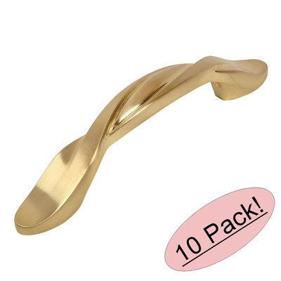 *10 Pack* Cosmas Cabinet Hardware Brushed Brass Cabinet Handle Pulls #9009BB