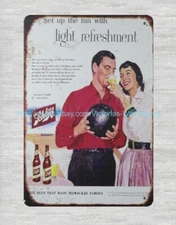 Set up the fun with light refreshment Beer tin sign liquors drink rustic tavern