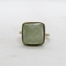 Gold Toned Sterling Silver 925 Quartz Ring Size 5.25 K6445