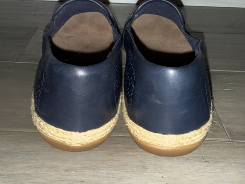 Clarks Collection Elaina Slip On Leather Navy Blue Espadrille Women's 11 M NEW - Picture 5 of 7
