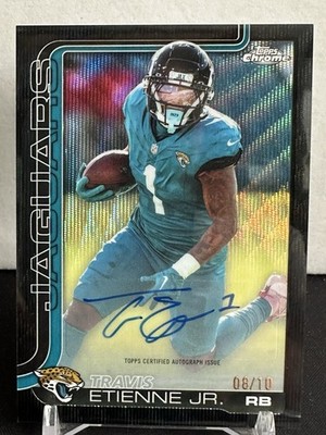 2025 Topps Chrome Travis Etienne #BA-TE Black Wave Refractor Auto /10🔥