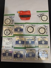 Vintage View Master 3D Viewer Red Classic Viewmaster Including 71 Discs 1950-83