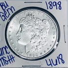 1898 BU UNCIRCULATED MORGAN SILVER DOLLAR AUTHENTIC U.S. MINT FREE SHIPPING 4618