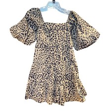 NWT Faithfull the Brand Eryn Mini Dress in Shamari Animal Print Size Small