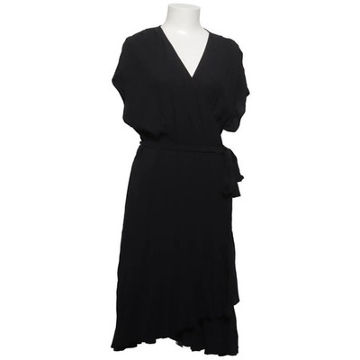 H&M, Wickelkleid, Größe: 44, Schwarz, Viskose/Polyester, Einfarbig, Damen #KUM