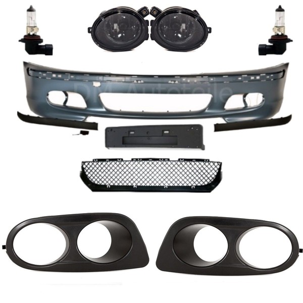 Sport StoßStange +2X Nebel Smoke+Blenden Passt FüR BMW 3Er E46 Limousine Touring-image