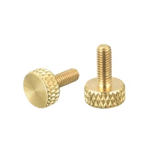2Pcs Brass Knurled Thumb Screws, M3x8mm Flat Grip Bolt Knobs Fasteners