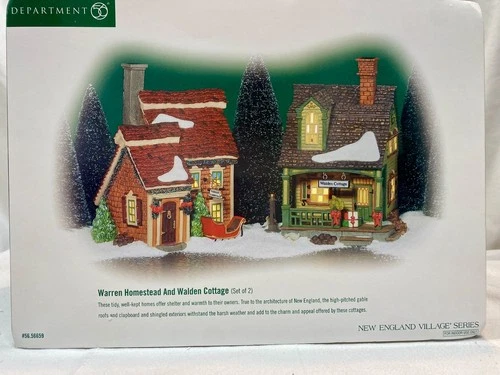 Dept 56 NEW ENGLAND VILLAGE RARE Warren Homestead & Walden Cottage #56659