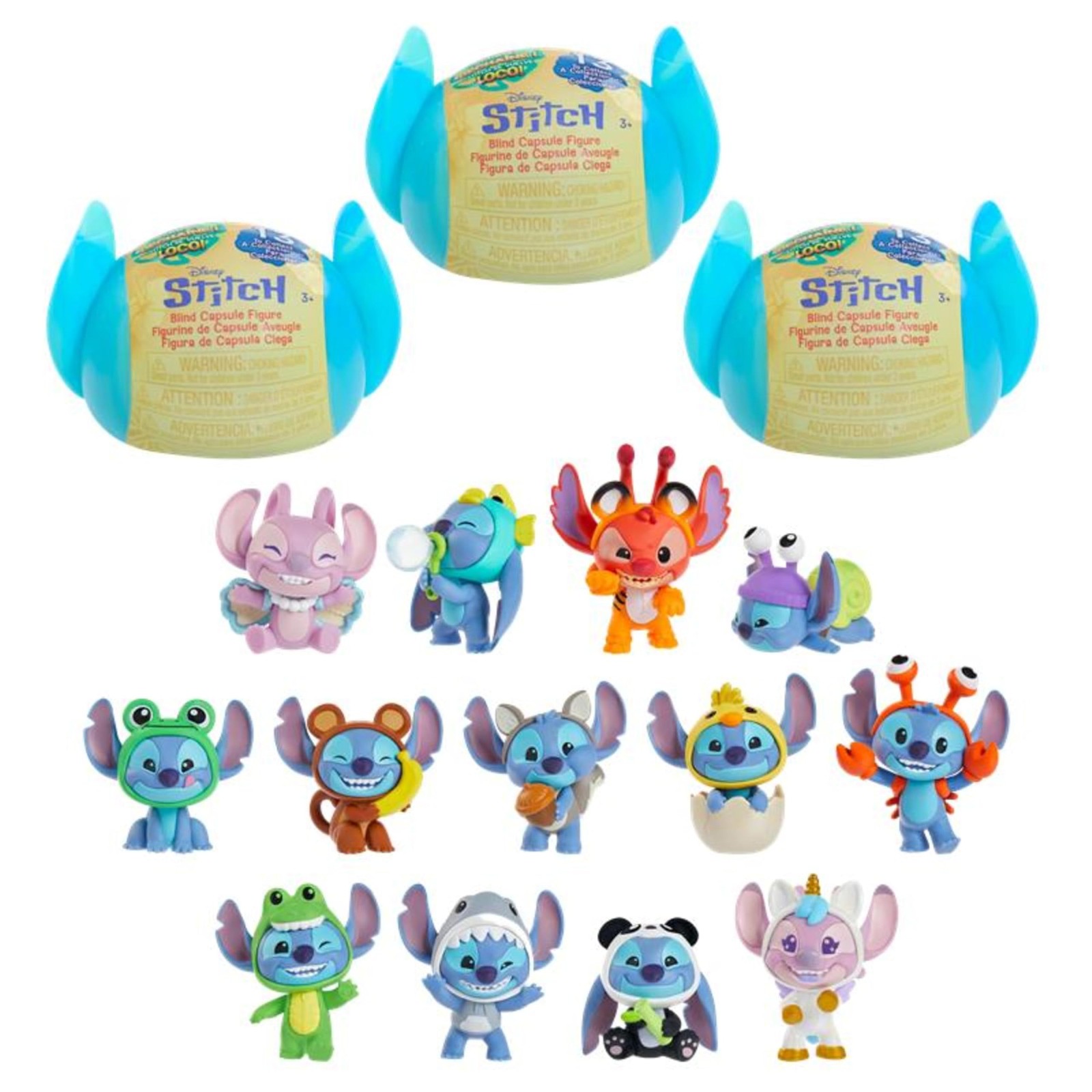 Disney Stitch Goes Wild Collectible Mini Figure 3-Pack, 2-inch Figurines with