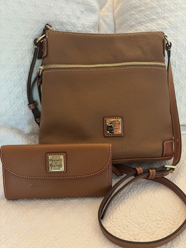 Dooney & Bourke Pebble Grain Crossbody Bag - Caramel and Wallet