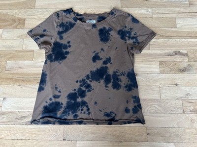 Pact Organic Cotton Women s Brown Black Tie-Dye T Shirt Size Small
