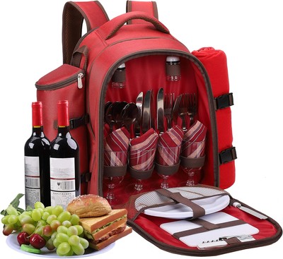 Apollo walker Picknick-Rucksack 4 Personen Picknick Set (Set & Decke) Rot