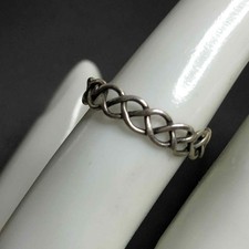 8190 Sterling silver 925 Woven braid band Sz 7 Ring