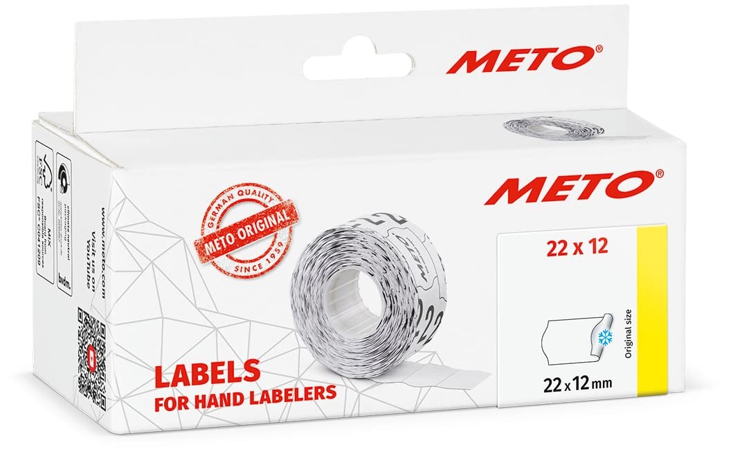 Original Meto 9517182 Price Gun Labels (22 x 12 mm, 6000 Pieces, Multi-Functiona