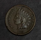 1873 Open 3 Indian Head Cent VF Details Rim Marks....Lot  5659