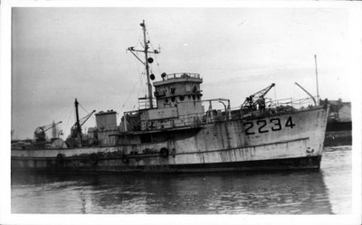 British Royal Navy Battleship Minesweeper Hms Byms 2234 Shipping Old Photo
