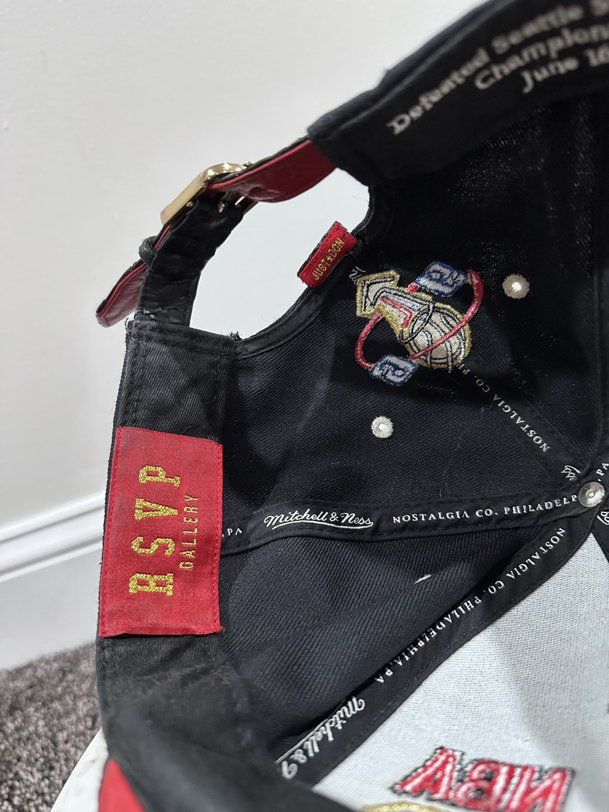 Just Don x Mitchell & Ness NBA Chicago Bulls ‘96 Black Hat image 5