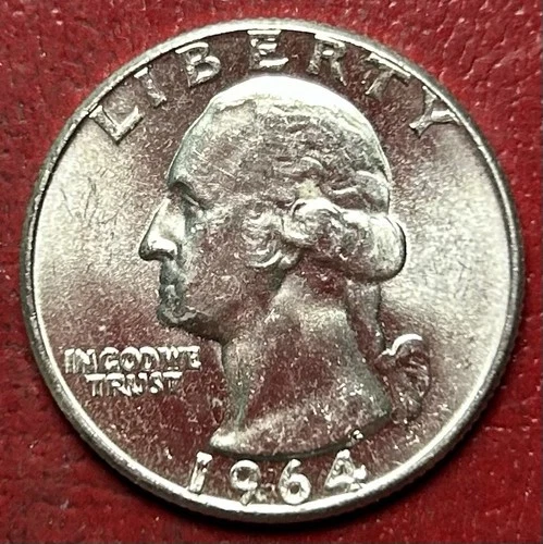 1964 Washington Quarter. BU. Free Shipping